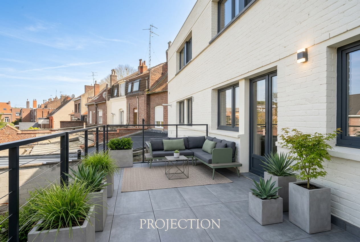 Loft 133m grande terrasse parkings Photo 1 - Brique Rouge Immobilier Loft 133m grande terrasse parkings Photo 1 - Brique Rouge Immobilier